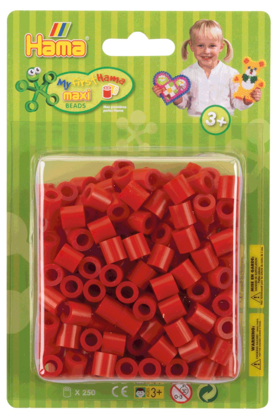 Hama Maxi Perler Blisterpak 8505 Rød - 250 stk