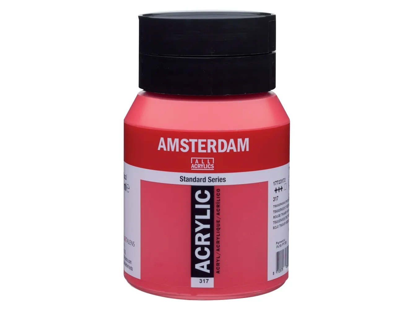 Amsterdam Standard Series Acrylic Jar Transparent Red Medium 317 | Skola & Hobby - Konstmaterial - Akryl & Akvareller | GameStuff