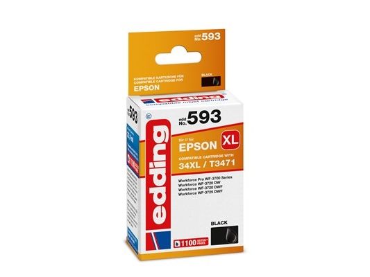Tintenpatronen Kompatibel Edding Edd-593 Ersetzt Epson 34Xl / T3471 Single Black