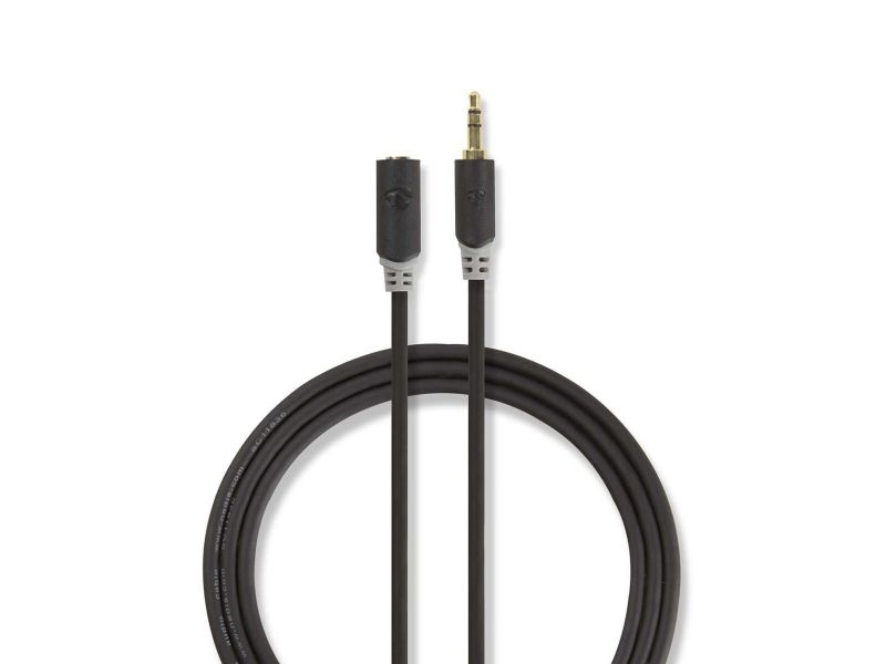 Nedis Stereo Audio kabel | 3.5 mm Hanstik | 3.5 mm Hunstik | Guldplateret | 2.00 m | Runde | Antracit | Box