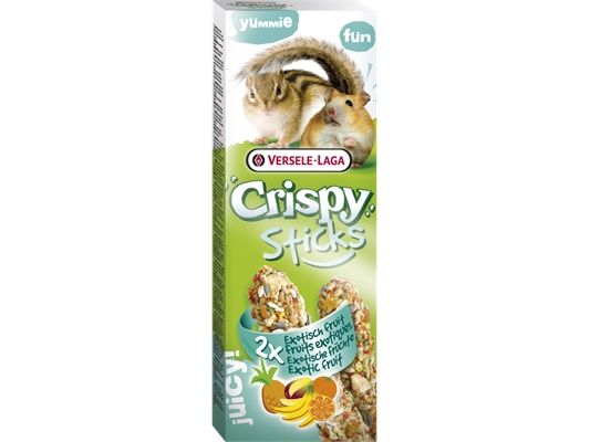 Versele-Laga Sticks Hamsters-Squirrels Exotic Fruit 110g, Snack, 110 g, Hamster, Vitamin A, Cereals, seeds, bakery products, honey, various sugars, fruits (0.8% pineapple, banana, orange,..., 110 g