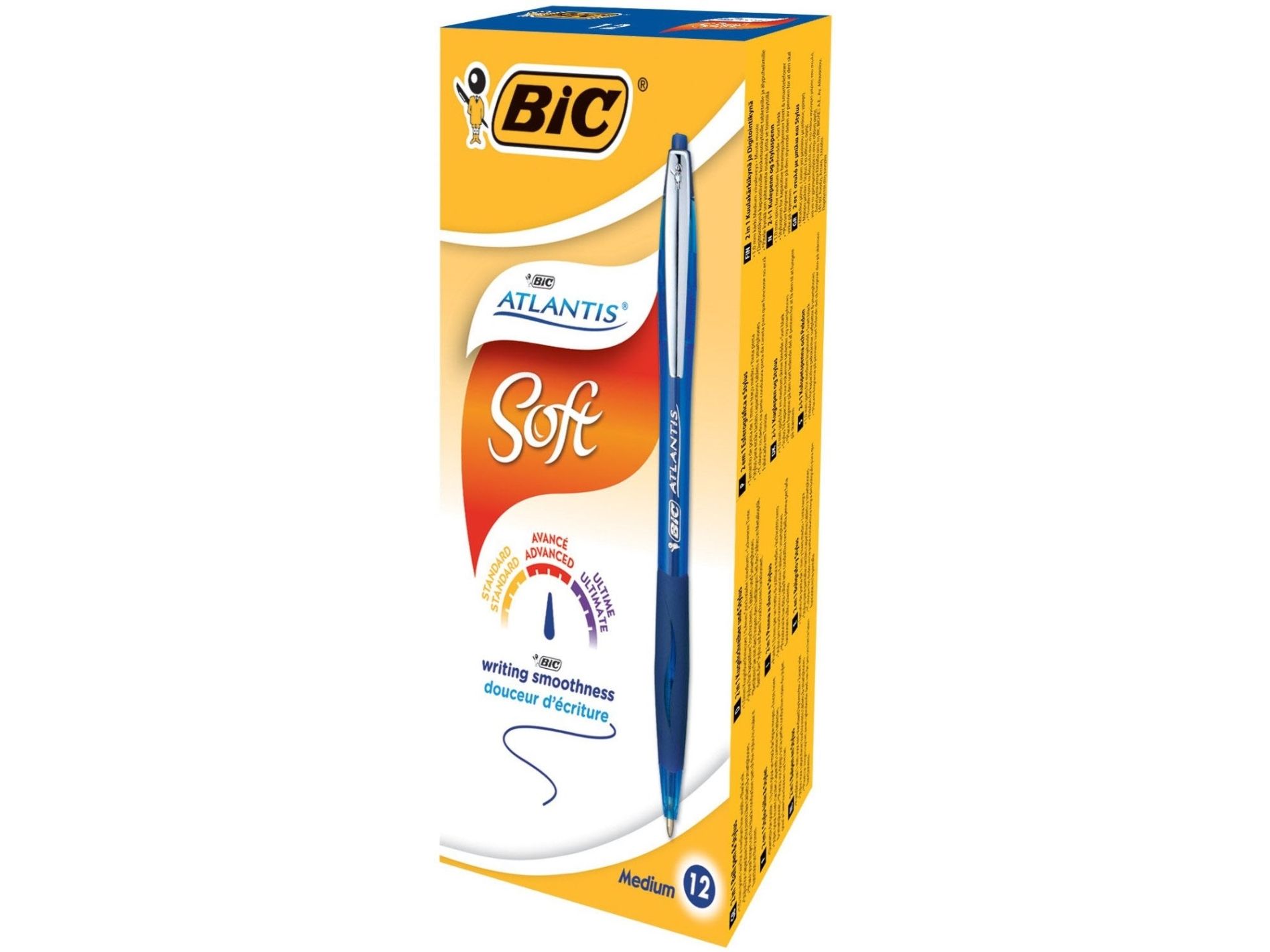 Kuglepenne BIC Atlantis Soft blå Medium Spids (1,0 mm) - (12 stk.)