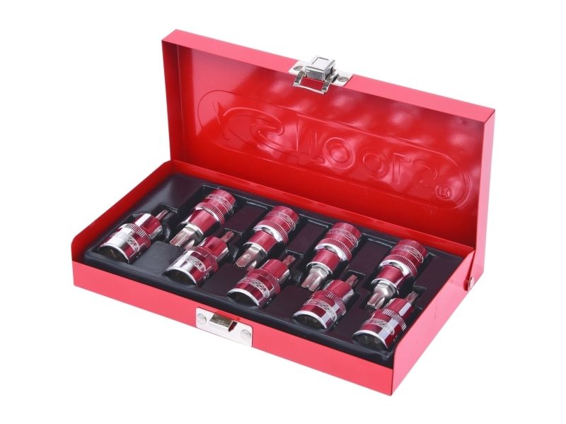 Ks Tools 918.1386, Steckschlüssel-Satz, 1/2 Zoll, Metrisch, 9 Kopf/Köpfe, T20,T25,T27,T30,T40,T45,T50,T55,T60, Chrom-Vanadium-Stahl