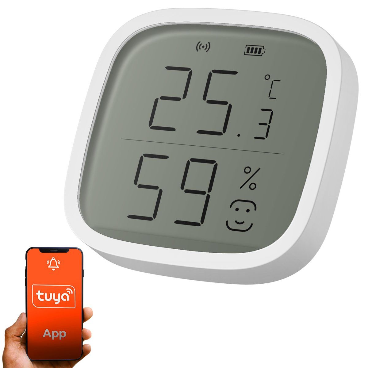 Extralink Smart Life Temperature And Humidity Sensor | Czujnik Temperatury I Wilgotnosci | Smart Home (Ex.34873), Drinnen, Temperatur- & Feuchtigkeit