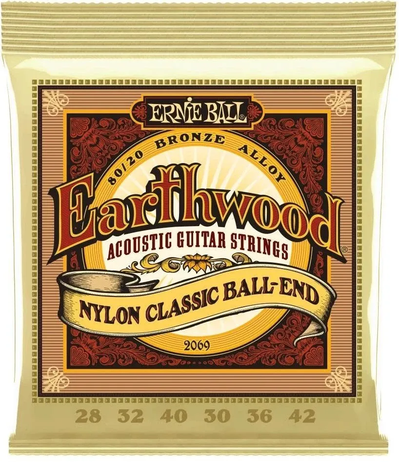 Ernie Ball 2069 Earthwood 80/20 Folk Nylon Ball End strenge
