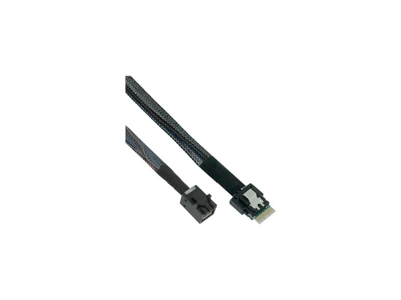 Inline Slim Sas Kabel, Sff-8654 Zu Mini Sas Hd Sff-8643, 24Gb/S, 0,5M, 0,5 M, Sff-8654 Male, Sff-8643, Gerade, Gerade, 24 Gbit/S