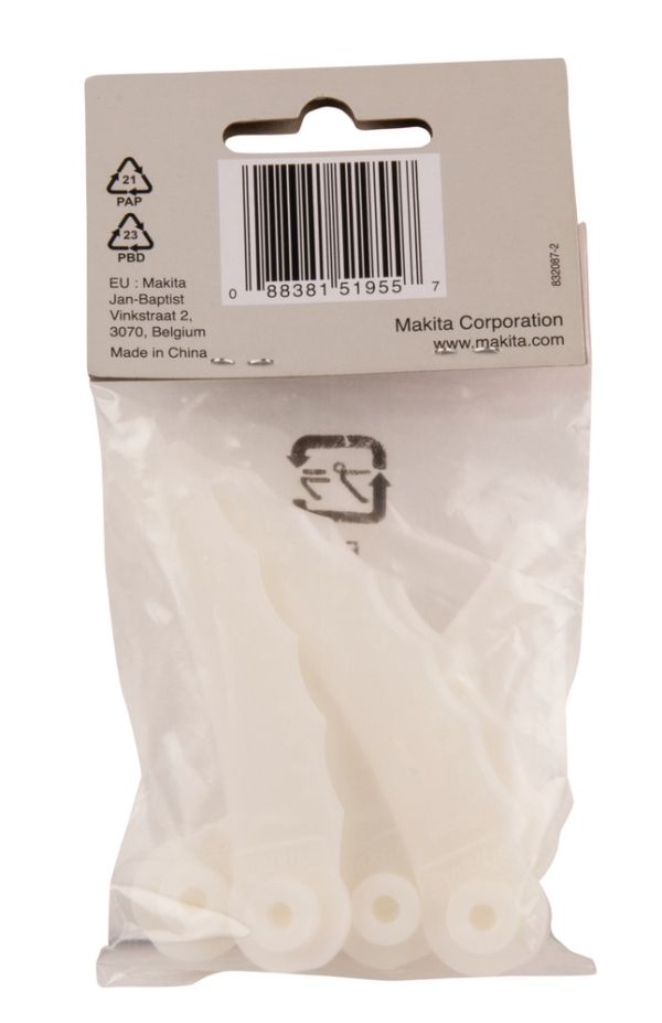 Makita 198851-4, Bürstenschneider-Klinge, Weiß, Kunststoff, 5 Stück(E), 230 Mm