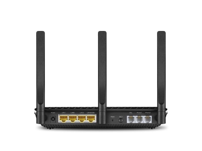 Tp-Link Archer Vr2100v V1 - Trådløs Router - Dsl-Modem 4-Port Switch - 1Gbe - Wan-Porte: 2 - Wi-Fi 5 - Dual Band - Voip Telefon Adapter (Dect)