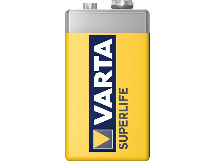 Varta Superlife 9V, Engangsbatteri, 9V, Zink-carbon, 9 V, 1 stk, 48,5 mm