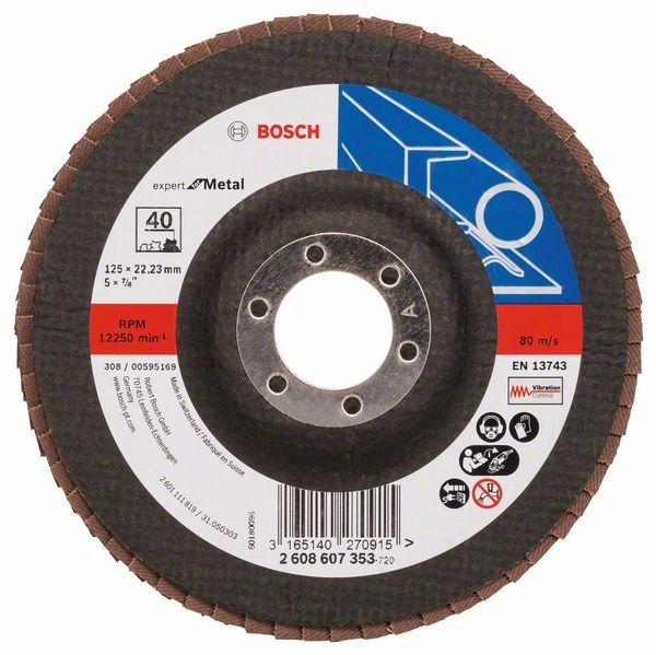 Bosch Tarcza Szlifierska Listkowa Do Metalu 40 125X22,23Mm (2608607353)