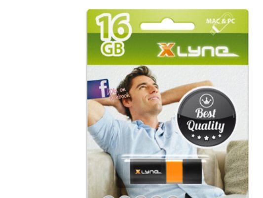 Xlyne Wave Usb 2.0 16Gb, 16 Gb, Usb Typ-A, 2.0, 8 Mb/S, Kappe, Schwarz, Orange