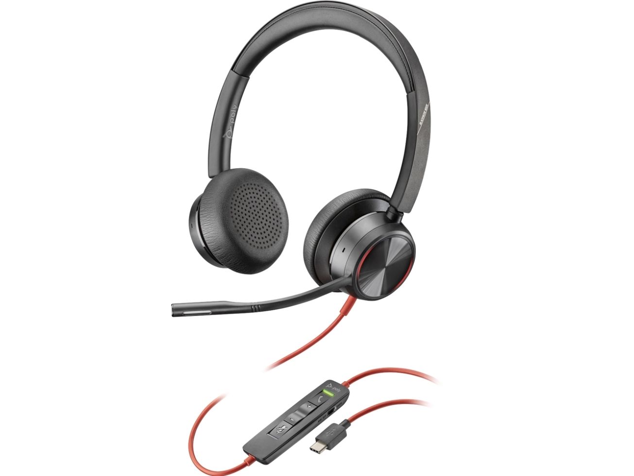 Poly Blackwire 8225, Ledningsført, Kontor/Callcenter, 20 - 20000 Hz, 186 G, Headset, Sort