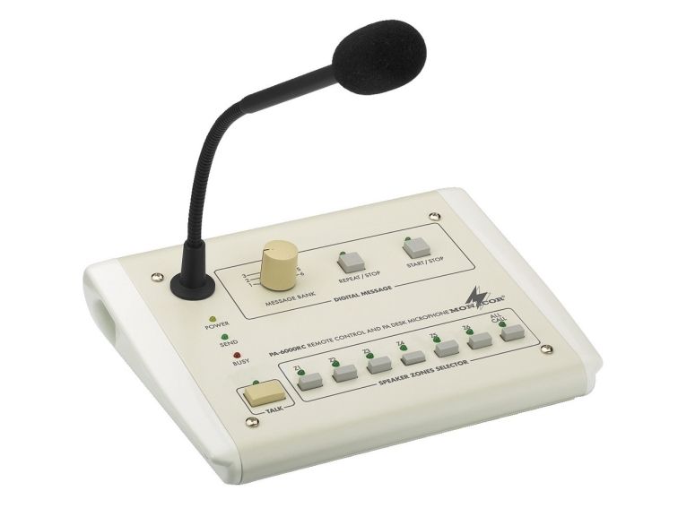 Monacor PA-6000RC, Mikrofon til interview, Ledningsført, Hvid