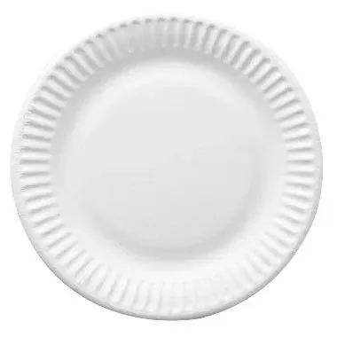 Paptallerken rund Ø23 cm FSC-mærket bio coated hvid, 100 stk/pose