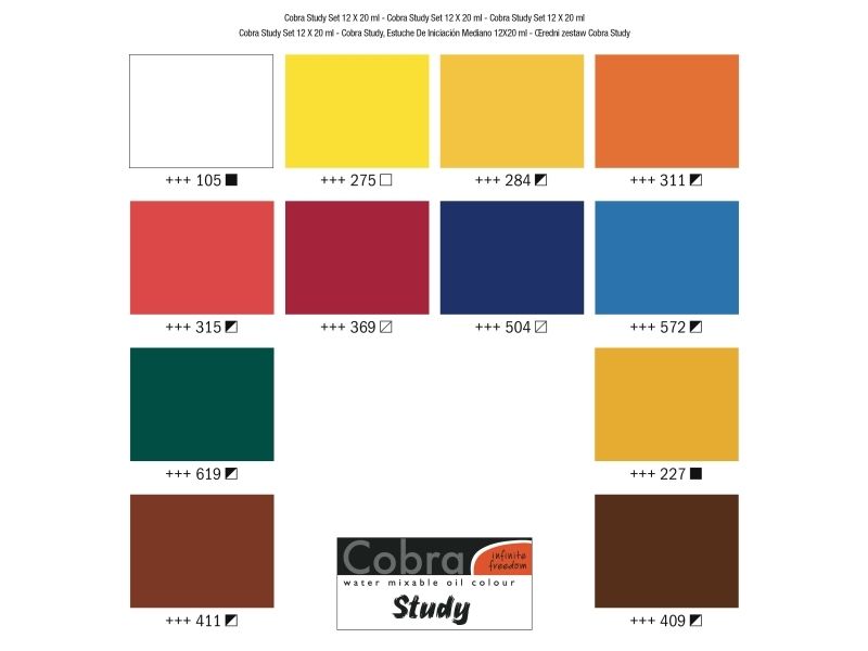 Cobra Study Oil Colour Set | 12 X