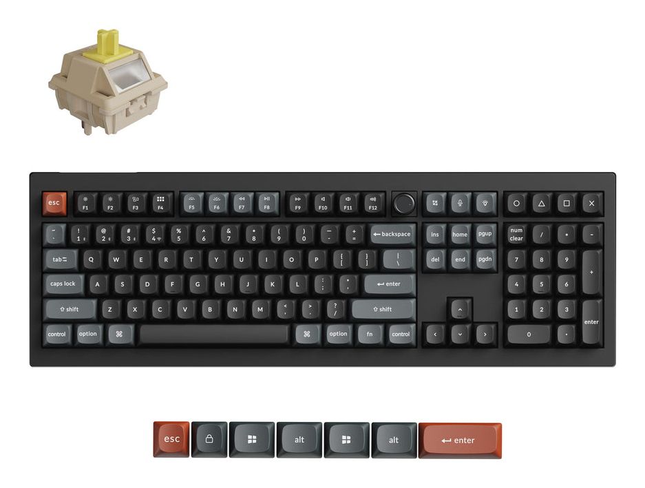 Keychron V6 Ultra 8K Tastatur Bluetooth V6u-D4 Qwerty Banana-Switches Schwarz