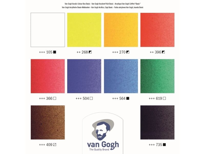 Van Gogh Acrylic Colour Wooden Box Basic | 10 X + Accessories