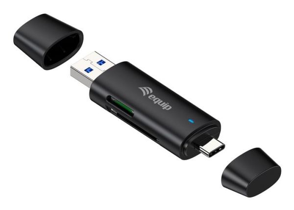 Equip 245462, Microsd (Transflash), Microsdhc, Microsdxc, Sd, Sdhc, Sdxc, Schwarz, 5000 Mbps, Usb 3.2 Gen 1 (3.1 Gen 1) Typ-A/Typ-C, 70 Mm, 20 Mm