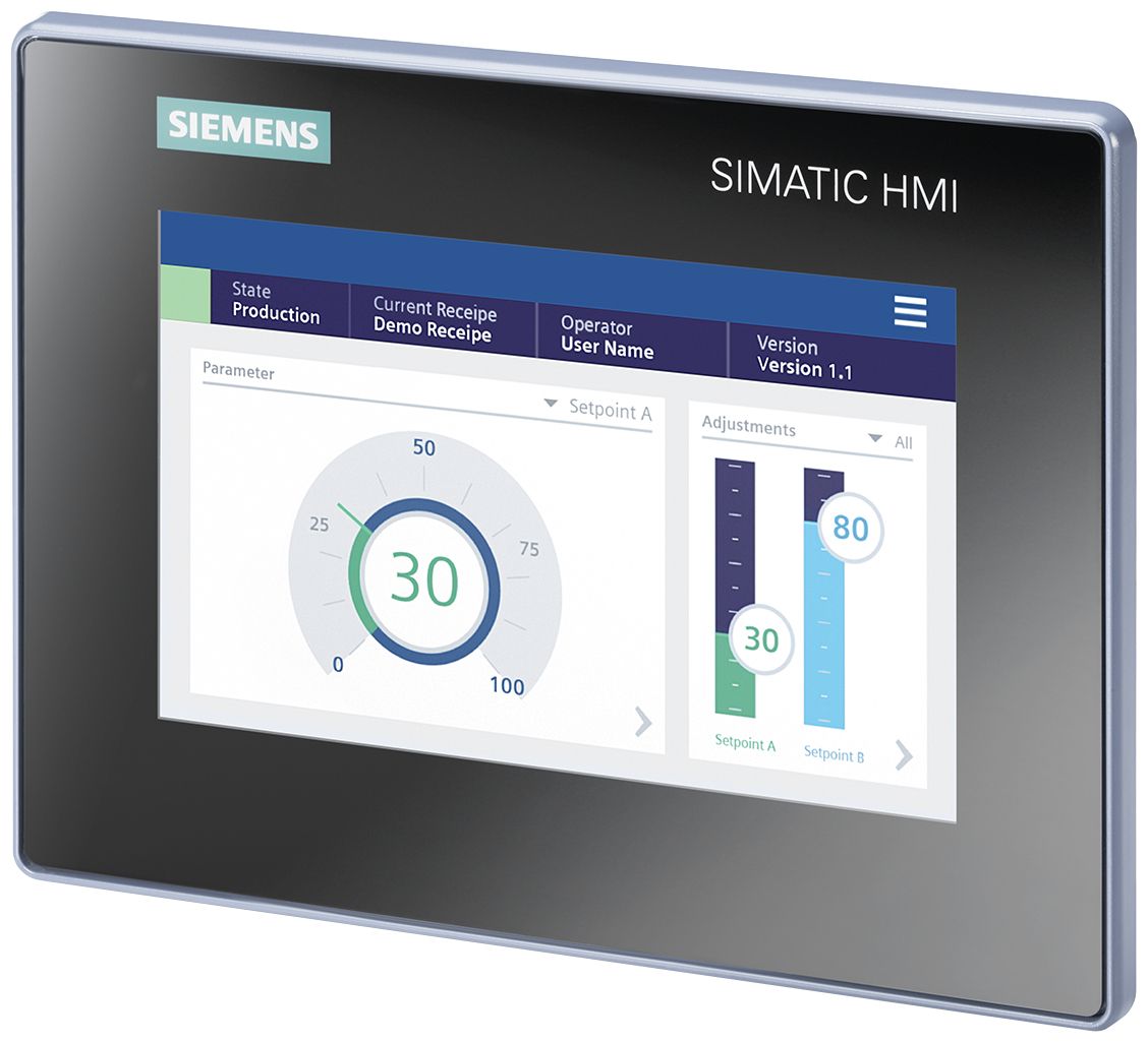 Siemens 6AV2123-3GB32-0AW0 6AV21233GB320AW0 SPS-Touchpanel, 17,8 cm (7), 480 x 800 pixel, LCD, TFT, 214 mm, 158 mm