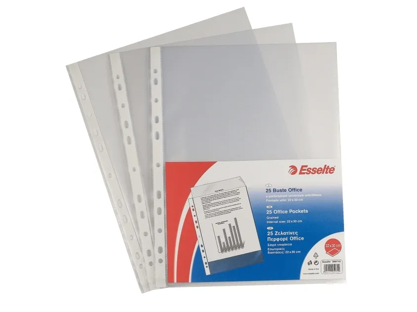 Plastlommer A3 Esselte 55230 0,08 mm tværformat med præg - (50 stk.) billede