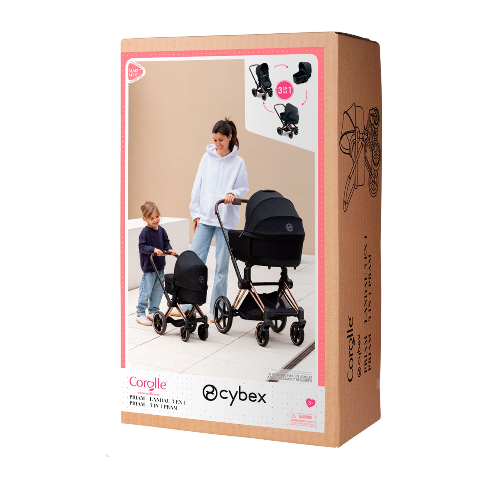 Corolle Cybex Priam 3-i-1 Barnevogn til Dukke - Til Dukker 36-42cm, 3+år - Grå