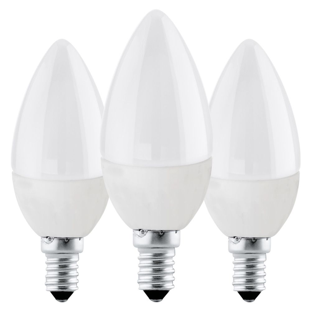 Eglo E14 Led C37 Opal Kertepære Med Varmt Hvidt Lys, 3 Styks Pakke