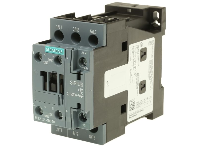 Siemens Kontaktor 5.5kw/400v dc 24v, 1no/1nc, 3-polet, størrelse s0 skrueterminaler