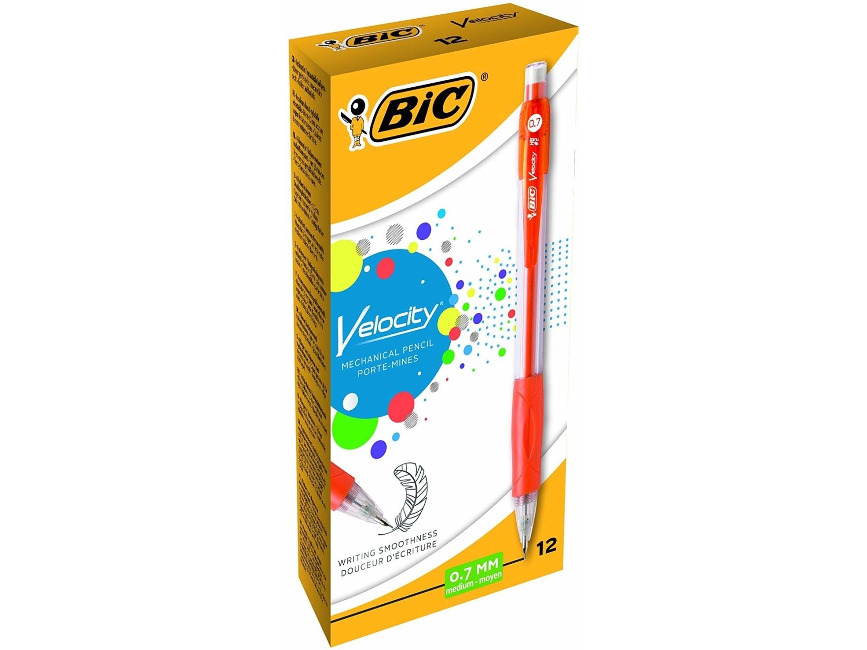 Stiftblyant BIC Velocity 0.7 mm HB med 12 stk. ass. farver