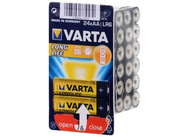 Varta LR6/AA (Mignon) (4106) batteri, 24 stk. æske alkaline mangan batteri, 1,5 V