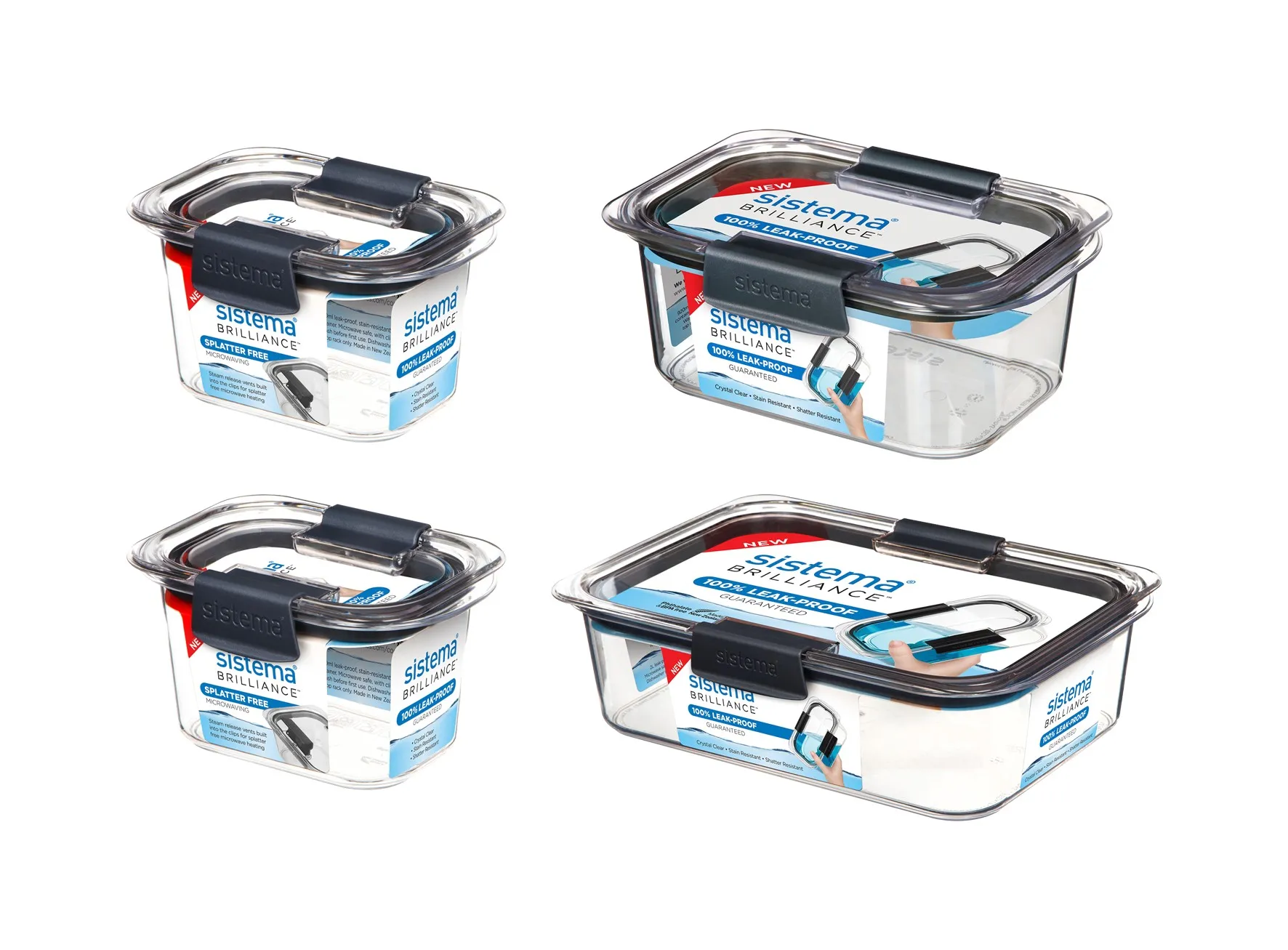 Sistema Madopbevaring - Brilliance - 4-Pak - Sort