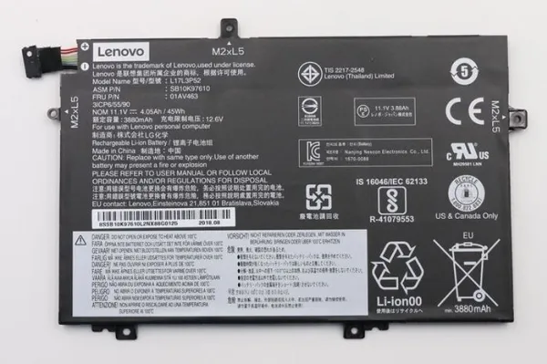 Lenovo - Batteri för bärbar dator - litiumjon - 3-cells - 45 Wh - FRU - för ThinkPad L480 20LS, 20LT L490 20Q5, 20Q6 L580 20LW, 20LX L590 20Q7, 20Q8 | Datorer & Surfplattor - Bärbara tillbehör - Batterier | GameStuff