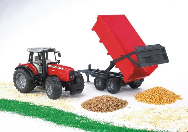 Bruder Massey Ferguson 7480 tractor with tipping trailer toy