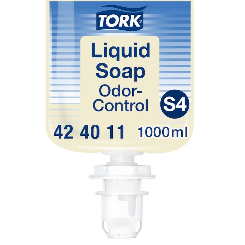 Sæbe flydende Tork S4 Odor-Control Uparfumeret 1000 ml - (6 flasker x 1000 ml)