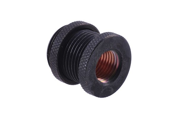 Alphacool HF bulkhead connector G1/4 - Kølervæske system tilslutnings adapter - dyb sort