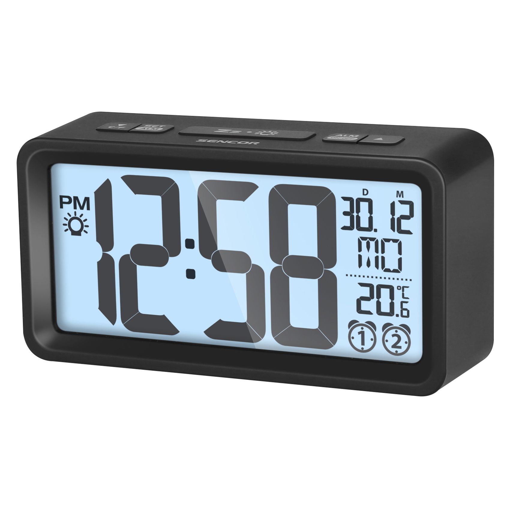 Sencor SDC 2800 B, Digital alarmur, Rektandel, Sort, 0 - 50 °C, F, °C, Alarm