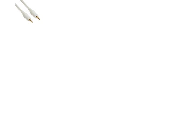 Inline Klinke Kabel, 3,5Mm Stecker / Stecker, Stereo, Weiß / Gold, 3M, 3.5Mm, Stecker, 3.5Mm, Stecker, 3 M, Weiß