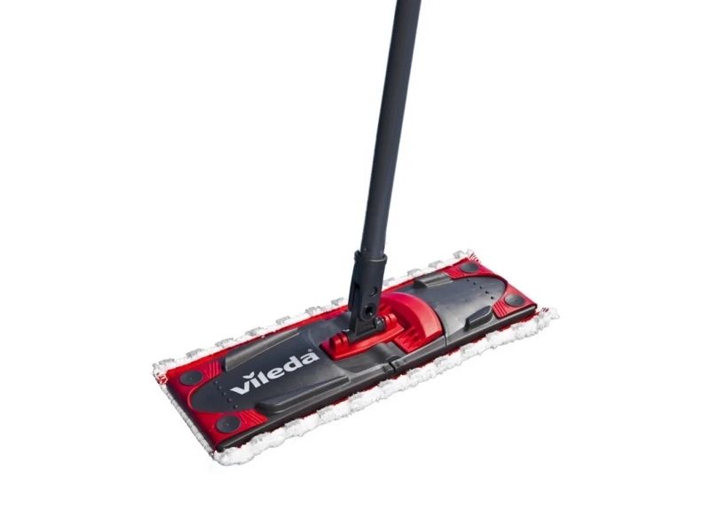 Vileda Ultramax Mop, Fiber, Laminat, Fliser, Træ, Våd, Sort, Rød, 35 cm