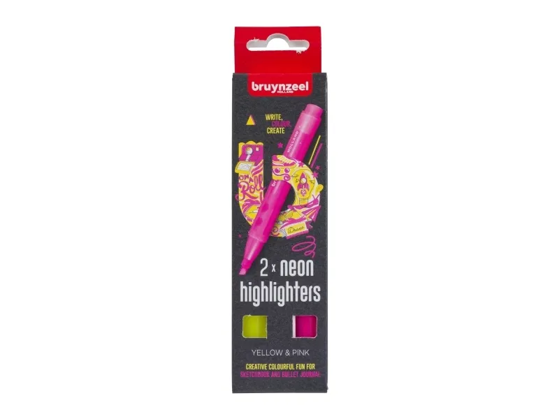 BRUYNZEEL SAKURA Bruynzeel Highlighter set yellow and pink | Skola & Hobby - Konstmaterial - Markörer | GameStuff
