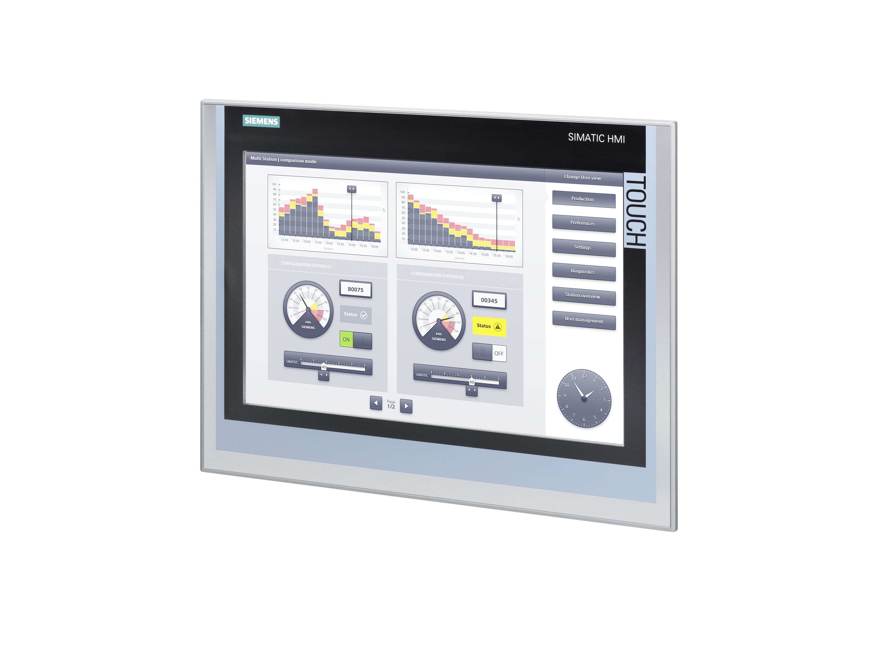 Siemens 6AV2124-0QC02-0AX2, 39,1 cm (15,4), 800 x 1280 pixel, LCD, TFT, 415 mm, 310 mm