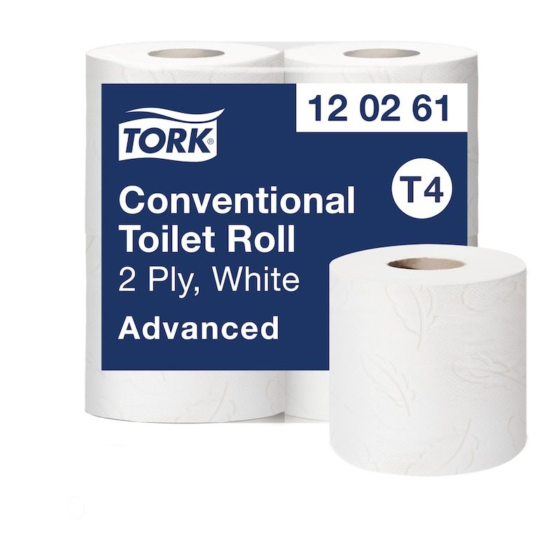 Toiletpapir Tork T4 Advanced 2-lags hvid - (6 pakker x 4 ruller pr. karton)