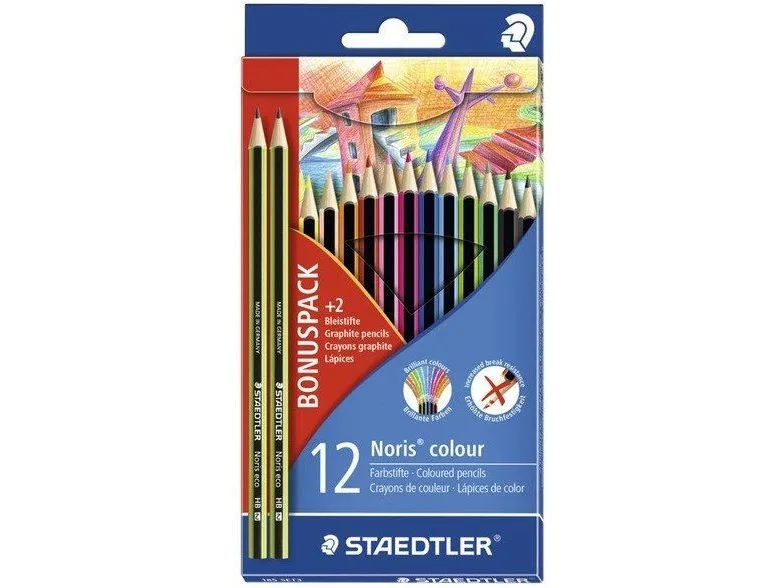 STAEDTLER Noris colour 185 - Färgpenna - blandfärger (paket om 12) | Skrivredskap - Blyertspennor & pencils - Blyertspennor | GameStuff