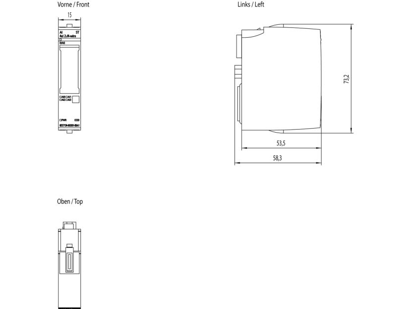 Siemens 6ES7134-6GD01-0BA1, Analog, Systemkraft, Flerfarvet, 40 g, 65 mm, 23 mm