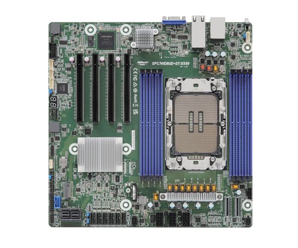 Asrock Mainboard Spc741d8ud-2T/X550 Micro-Atx Socket 4677 Single - Hovedkort - Micro/Mini/Flex-Atx - Dimm - Grafik - Usb 3.2 - Usb 3.0 - Usb 3.0 - Vg