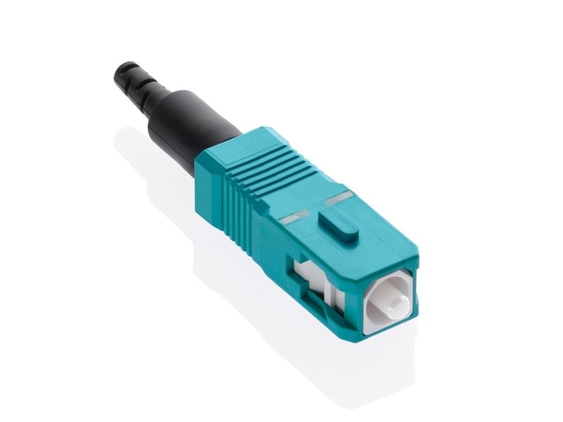 Fastcam pre-termineret optisk fiber konnekter om3 & om4 sc (aqua) 10.5mm cleave with 0.9mm 2mm & 3mm boots