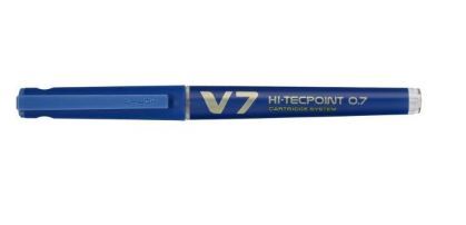 Rollerpenne, PILOT Hi-Tecpoint V7, genopfyldelig, 0,7 mm, blå, pakke a 10 stk