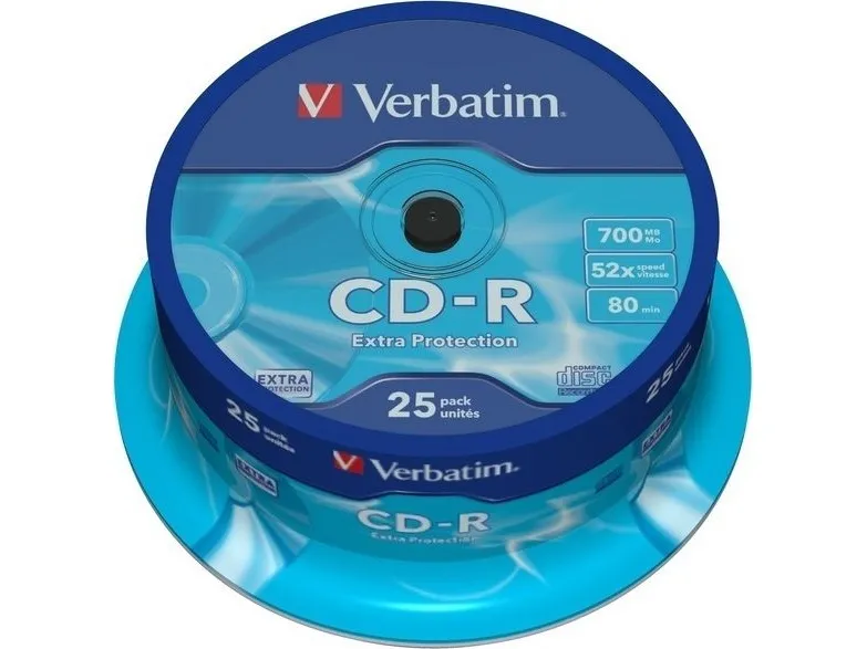 Produktfoto för Verbatim CD-R 700 MB, 52X spindel