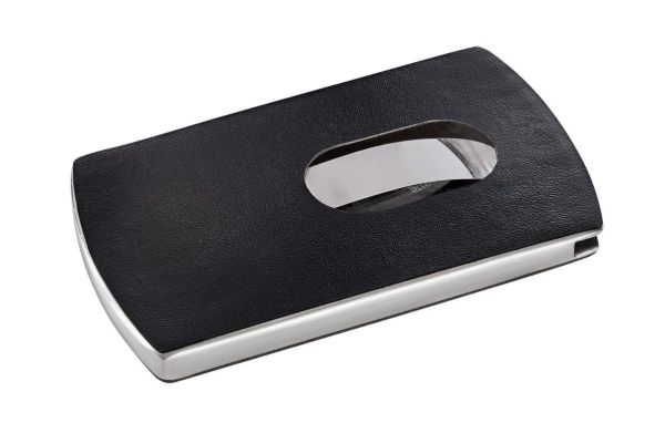 Sigel Visitenkartenetui - Lederoptik - Schwarz - Silber - Image 3