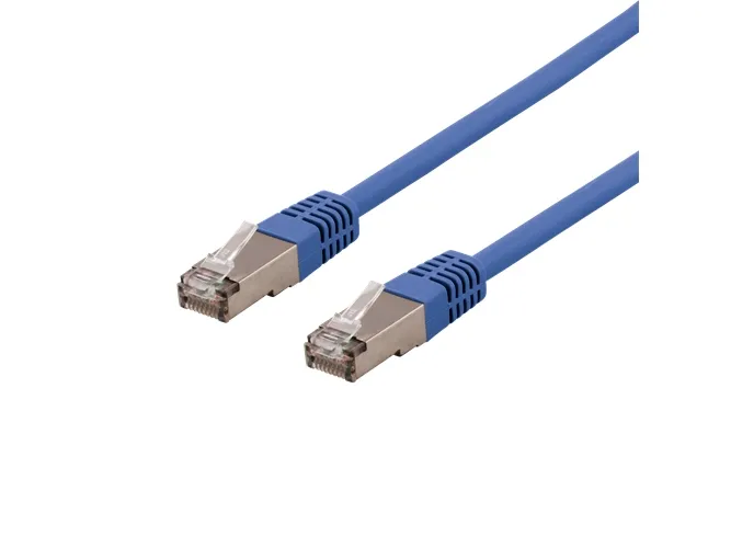 DELTACO SFTP-60BH - Patch-kabel - RJ-45 (hane) till RJ-45 (hane) - 50 cm - SFTP - CAT 6 - halogenfri, formpressad - blå | Datortillbehör - Kablar & adaptrar - Nätverkskablar | GameStuff