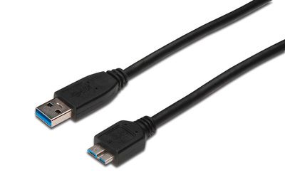 Usb 3.0 Anschlusskabel [1X Usb 3.2 Gen 1 Stecker A (Usb 3.0) - 1X Usb 3.2 Gen 1 Stecker Micro B (Usb 3.0)] 25,00 Cm Schwarz Digitus