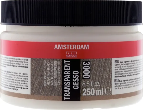 Amsterdam Transparent gesso 3000 jar | Skola & Hobby - Konstmaterial - Tillsatser | GameStuff